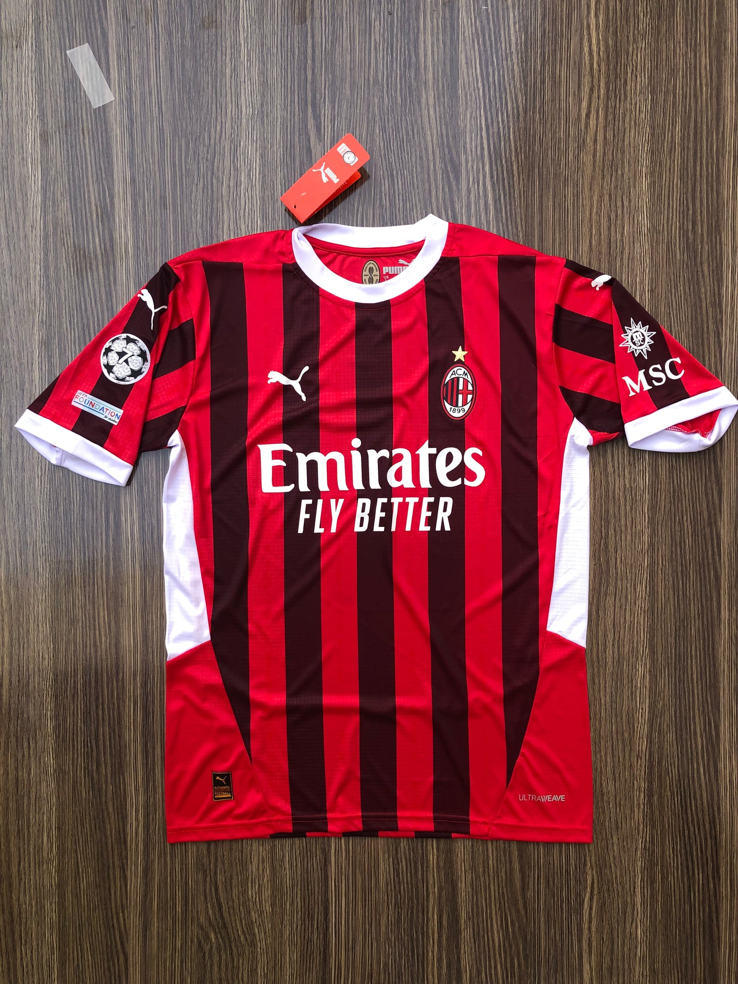 Ac milan 24/25 Home Kit Half Sleeves ( TPU Badges )