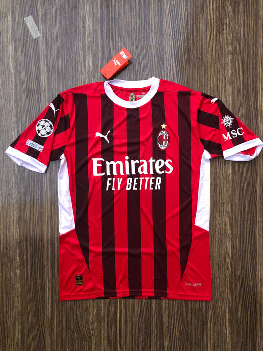 Ac milan 24/25 Home Kit Half Sleeves ( TPU Badges )