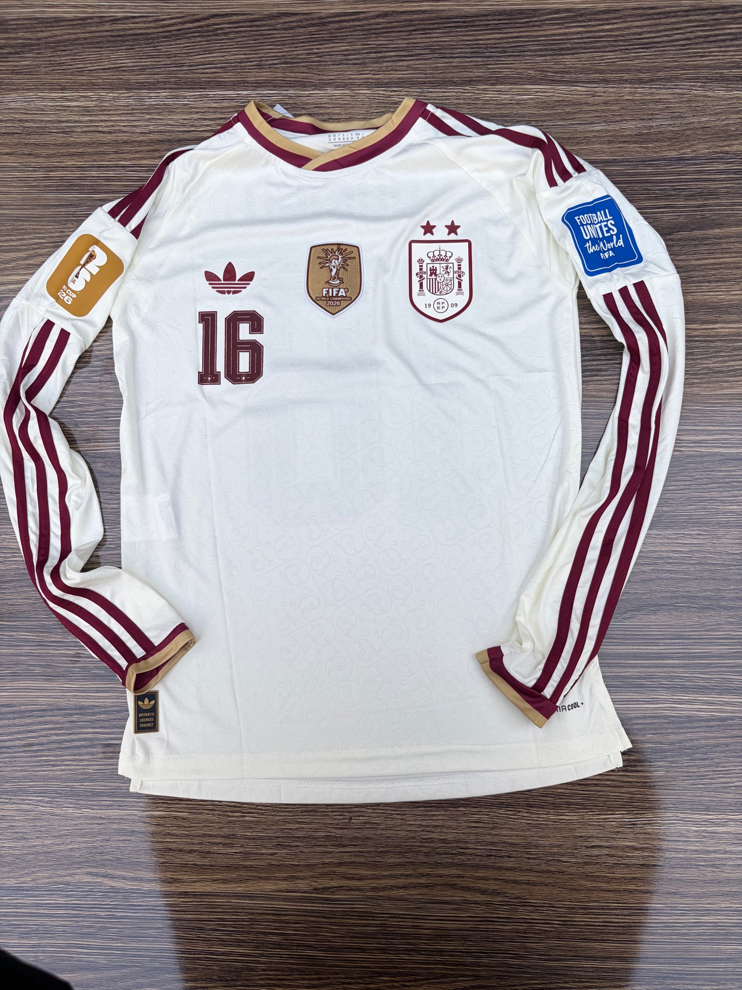 Spain 26 WC Away Kit Full Sleeves Champions Edition ( TPU )