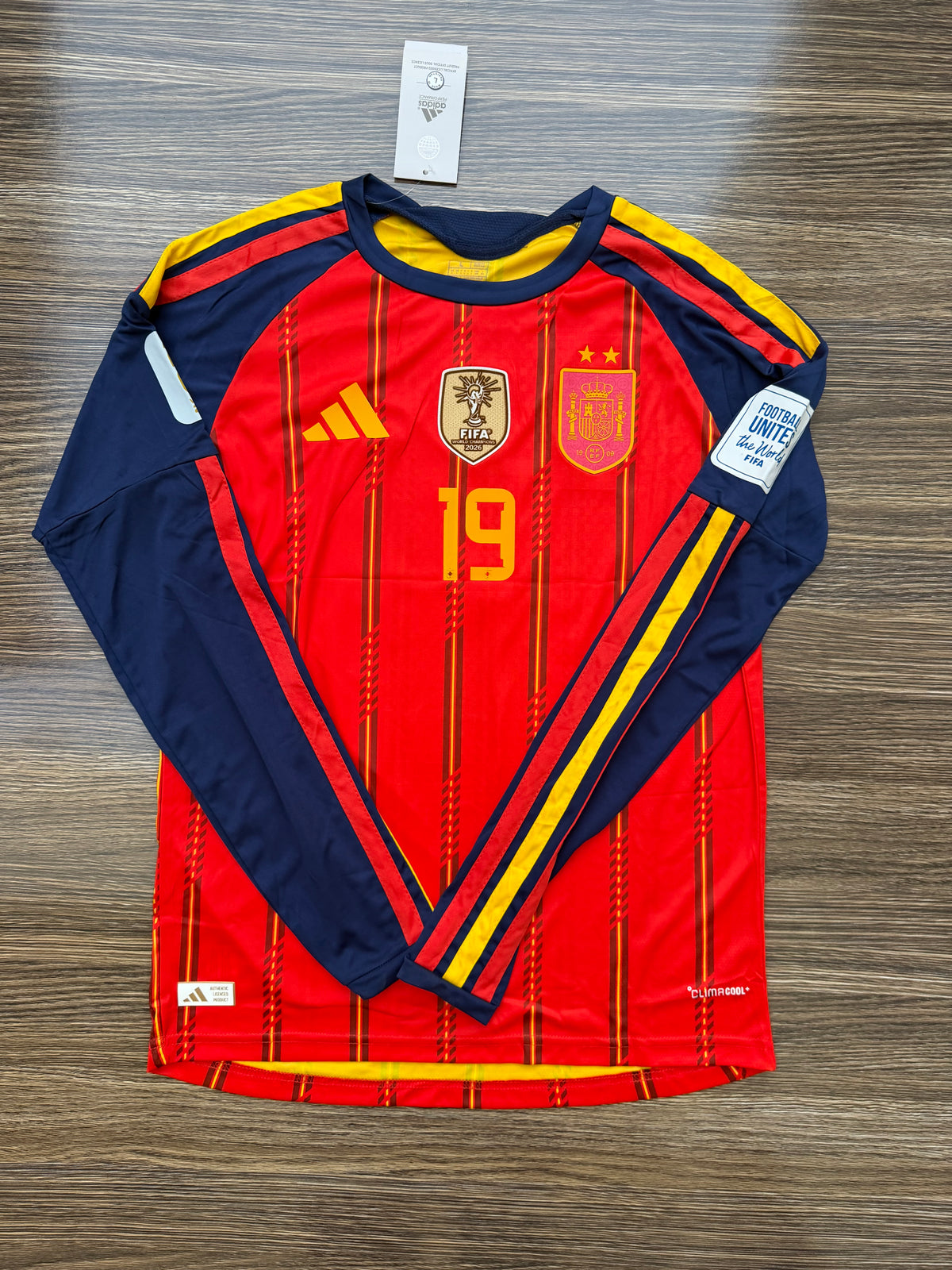 Spain 26 WC Home Kit Full Sleeves Champions Edition ( TPU )