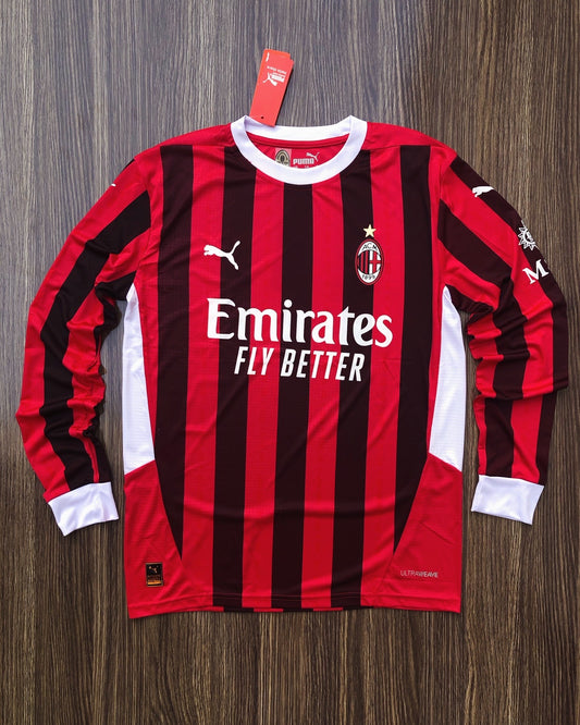 Ac milan 24/25 Home Kit Full Sleeves ( TPU Badges )