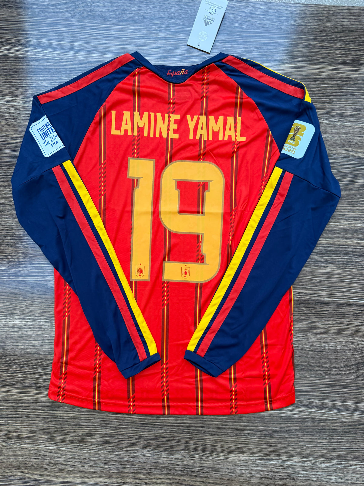 Spain 26 WC Home Kit Full Sleeves Champions Edition ( TPU )