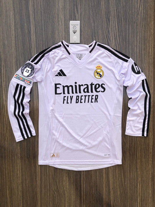 Real 24/25 Home Kit Full Sleeves ( TPU Badge, Valvet Patches )