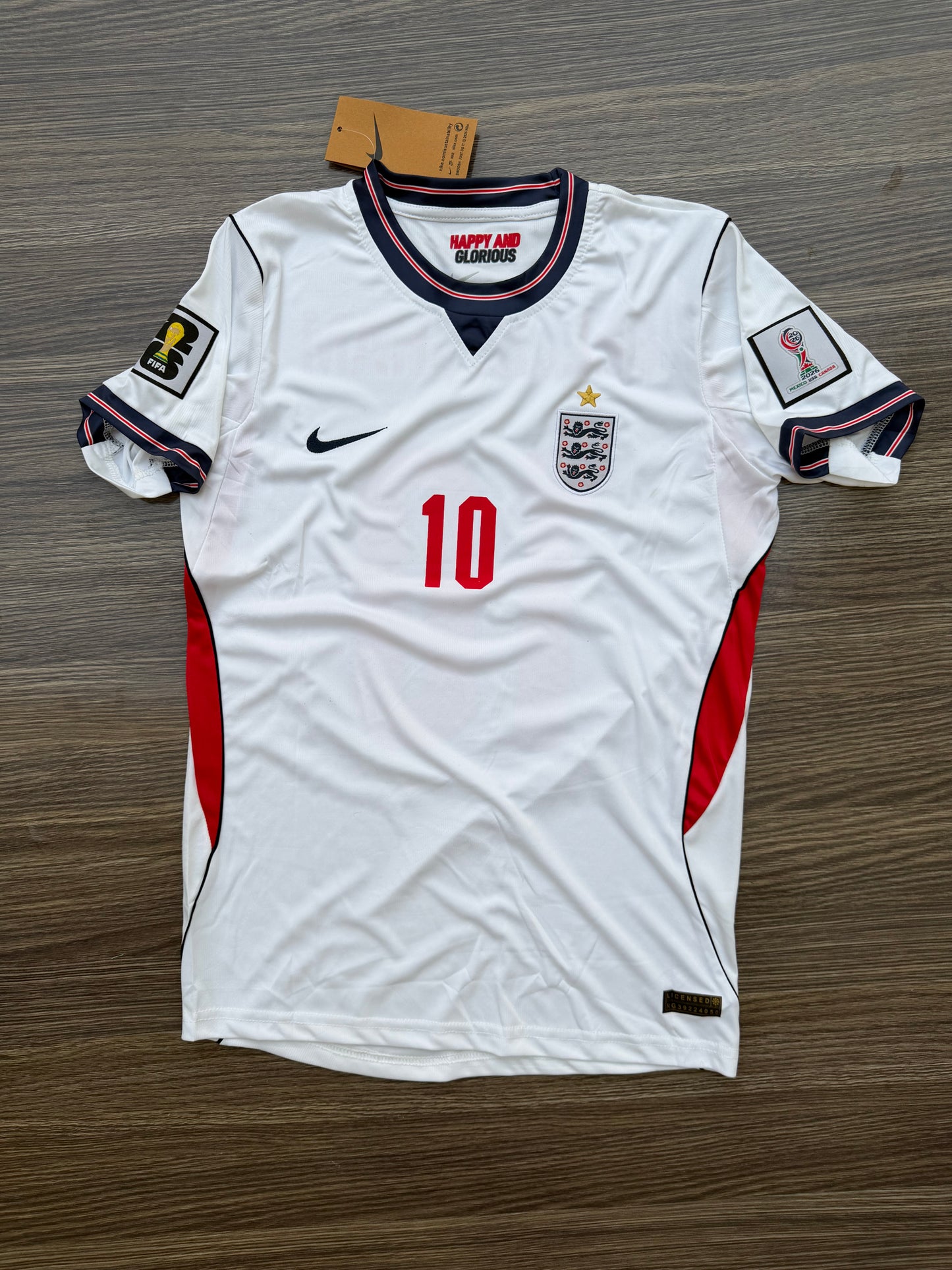 England 26 WC Home Kit Half Sleeve